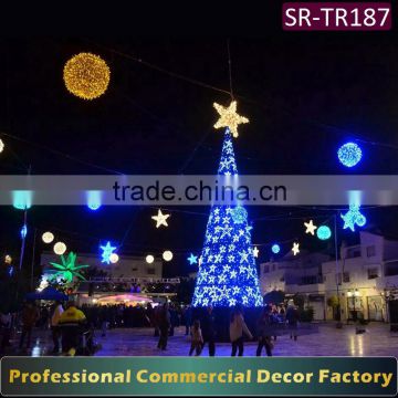 8m 10m Giant outdoor Christmas tree with LED star decoration