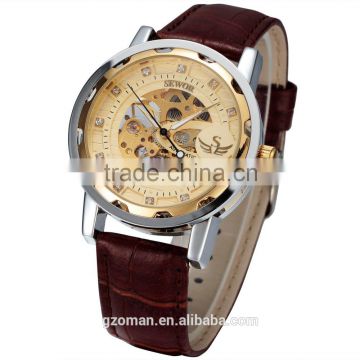 china watch factory oem gold skeleton automatic mens watch luxury