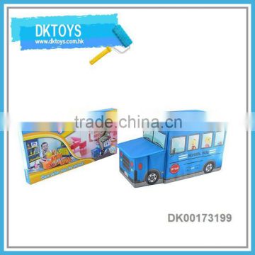 School Bus Shape Children Storage Stool Toy Storage Seat Box