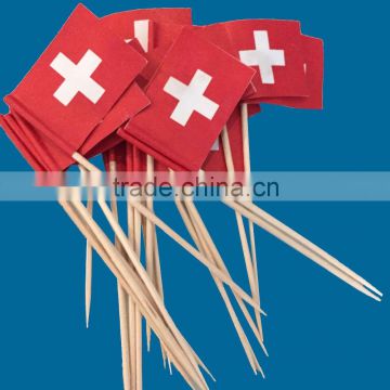 144pcs wooden paper flag toothpicks