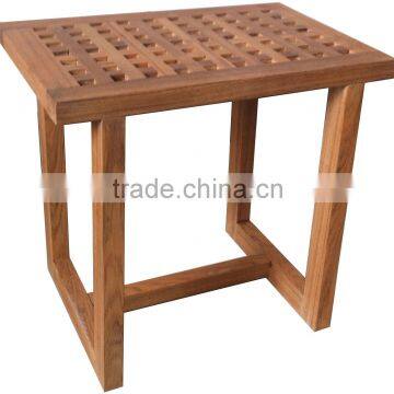 teak wood bathroom square stool FSC approved