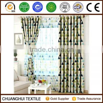 colorful triangle tranfer printing blackout fabric for curtain