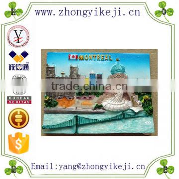 2015 chinese factory custom made handmade carved hot new products resin canada souvenirs Fridge Magnet