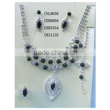 black pearl jewelry, fashion pearl necklace sets,silver strass pearl jewelry sets,bridals jewelry set, quality pearl jewelry set
