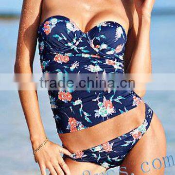 fashion bandeau tankini swimwear for women