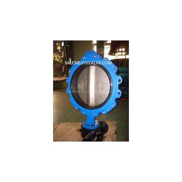 ductile iron wafer butterfly valve with gear box