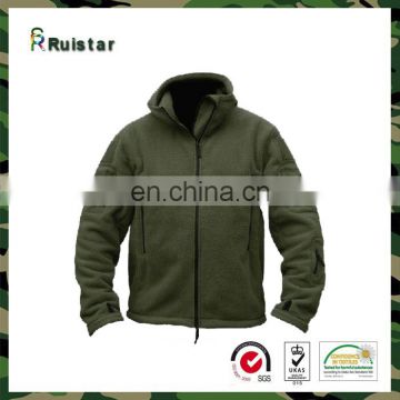 Cheap Custom Military Tactical Olive Men Hooded Fleece Jacket