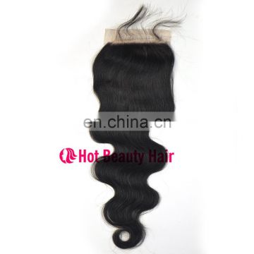 Cuticle Aligned Brazilian Virgin Human Hair Body Weave Closure Knots 4*4 lace closure body wave straight deep wave available