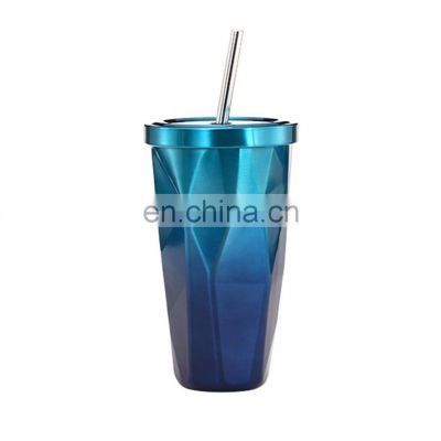 Factory Hot Selling Eco-friendly Stainless Steel 17oz Thermal Coffee Cup Mug Portable Travel Tumbler Cups With Lids and Straw