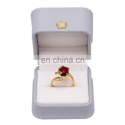 High quality luxury  Pu Leather Jewelry Box Luxury Ring gift  Box
