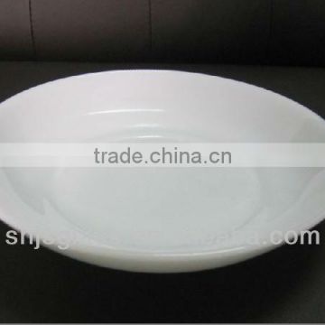 8.5" milky white glass soup plate