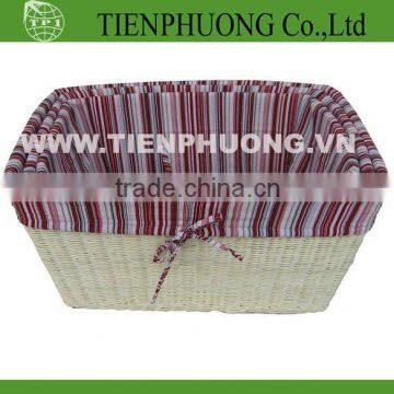storage rattan basket with fabric liner