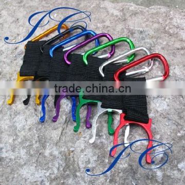 Promotional multitool aluminum carabiner with strap by supplier