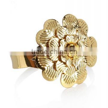 fashionable flower shape metal alloy napkin rings