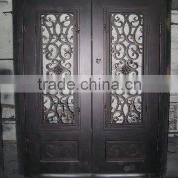 Square Top Decorative Wrought Iron Door