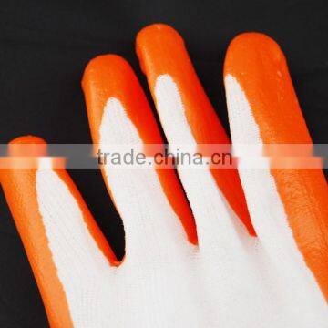 factory wholesales yellow nylon orange Nitrile coated Glove