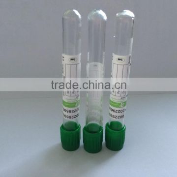 vacuum blood collection tube with lithium heparin additives