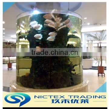 10mm to 350mm customized transparent cylinder acrylic aquarium for sale