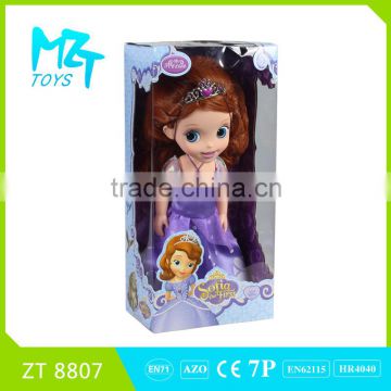 2015 New !Eco-friendly PVC 12 Inch Sofia princess Barbie Doll