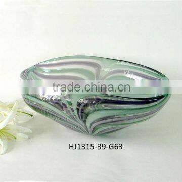 Decorative Glass bowl in Violet and Grey green