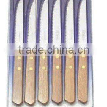 6pcs steak knife set with wooden handle