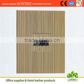 stylish design wood grain menu cover for hotel