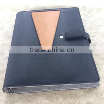 leather cover colored flash memory notebook with usb