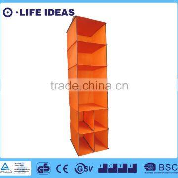 8 shelf foldable hanging organizer orange