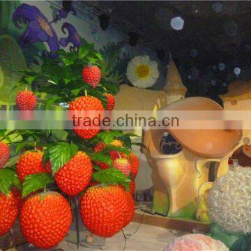 home garden decorative cheap 2m height Artificial huge costume fruits red bulk strawberries EC08 0407