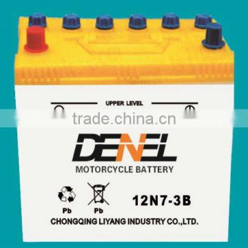 12V7Ah dry charged motorcycle storage battery(Made in China)