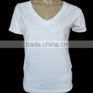 100% cotton Women's V-neck t shirt