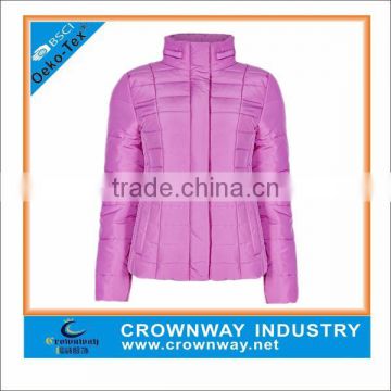 Custom Winter Women Quilted Jacket Made Of Recycled Polyester Fabric