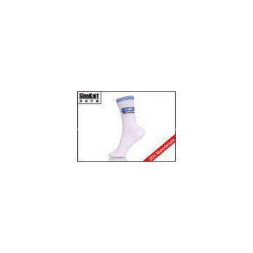 White Jacquard Cotton Sock Knitting Custom Basketball Sports Socks Wholesale