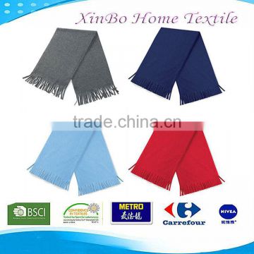 100% polyester fleece scarf with Tassels