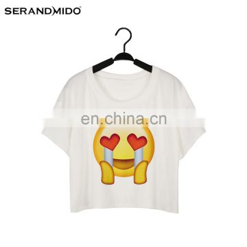 wholesale emoji design short length women t-shirt