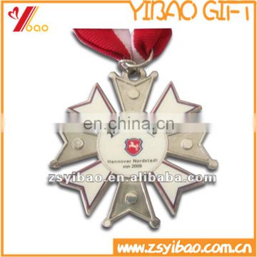 Hollow Out Silver Medal With Ribbon/design your own medal cross
