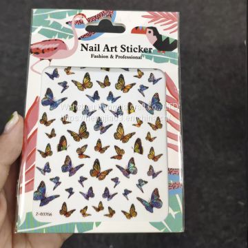 Butterfly Nail Sticker Fantasy Laser Color Butterfly Nail Decal Designs Manicure Nail Decoration Tool
