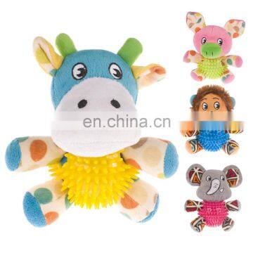 Wholesale Eco Friendly Custom Squeaker Private Label Designer Pack Set Small Stuffed Pet Dog Plush And TPR Toy