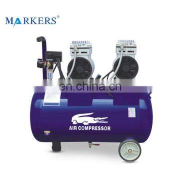 Portable 1.5hp 50l silent dental oil free piston air compressor