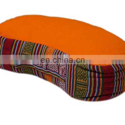 Custom made cotton and buckwheat filled Half Moon Cushion Indian manufacturer