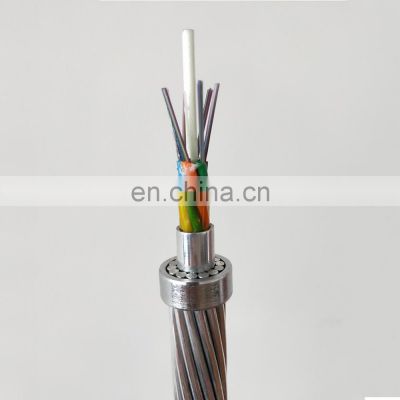 Uni-tube Opgw Single Mode Overhead Ground Wire Fiber Optic Cable G652d Communication 24 Core Aluminum Opgw