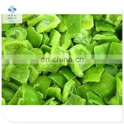 Sinocharm BRC A Approved Good taste 3cm*3cm IQF Frozen Green Sweet Bell Pepper Chunks