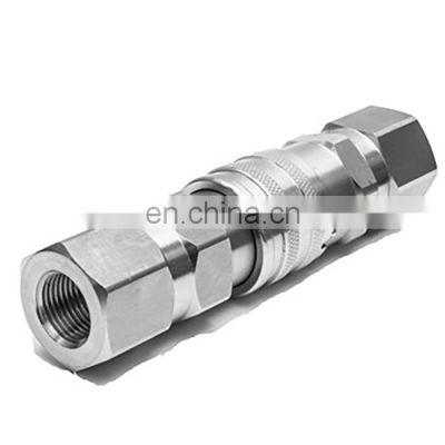 15% discount Female and male 1/2 inch ISO 16028  hydraulic quick connect coupling  for skid steer loader