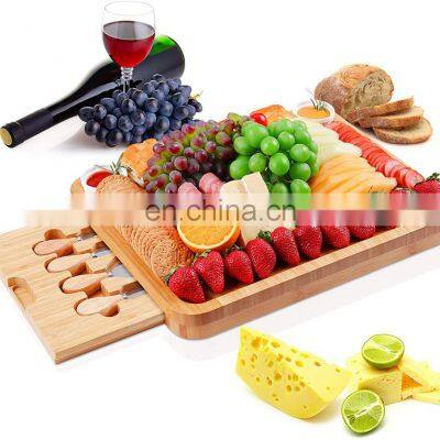 Amazon Explosion New Bamboo Cheese Board Set Dinner Dinner Bamboo Cheese Chopping Board 4 Knives