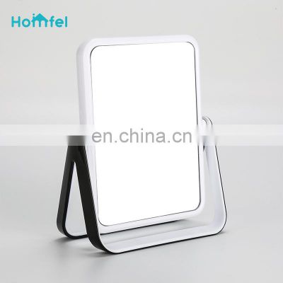 Adjustable Cosmetic Mirror Magnifying Round Mirror Chrome Freestanding Black