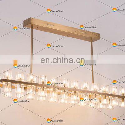 Hengzhi Villa Dining Room Crystal Lamps ARCACHON LED RECTANGULAR CHANDELIER 54\