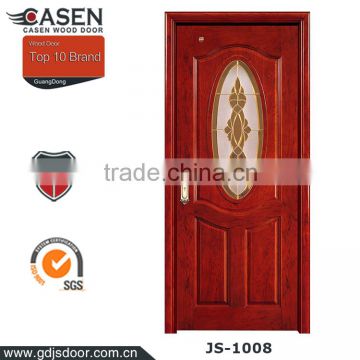 Wrought iron glass door HDF wood door from China