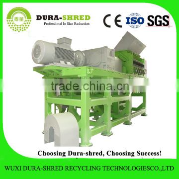Dura-shred promoting waste tire and plastic extrusion line