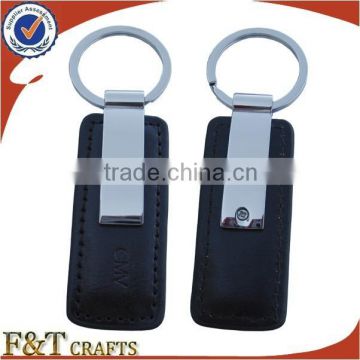 hot sale promotional pu leather keychain with laser engraving custom logo