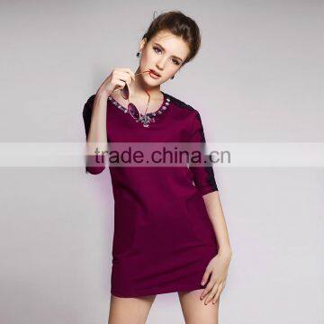 2015 latest purple casual vintage clothing dress supplier